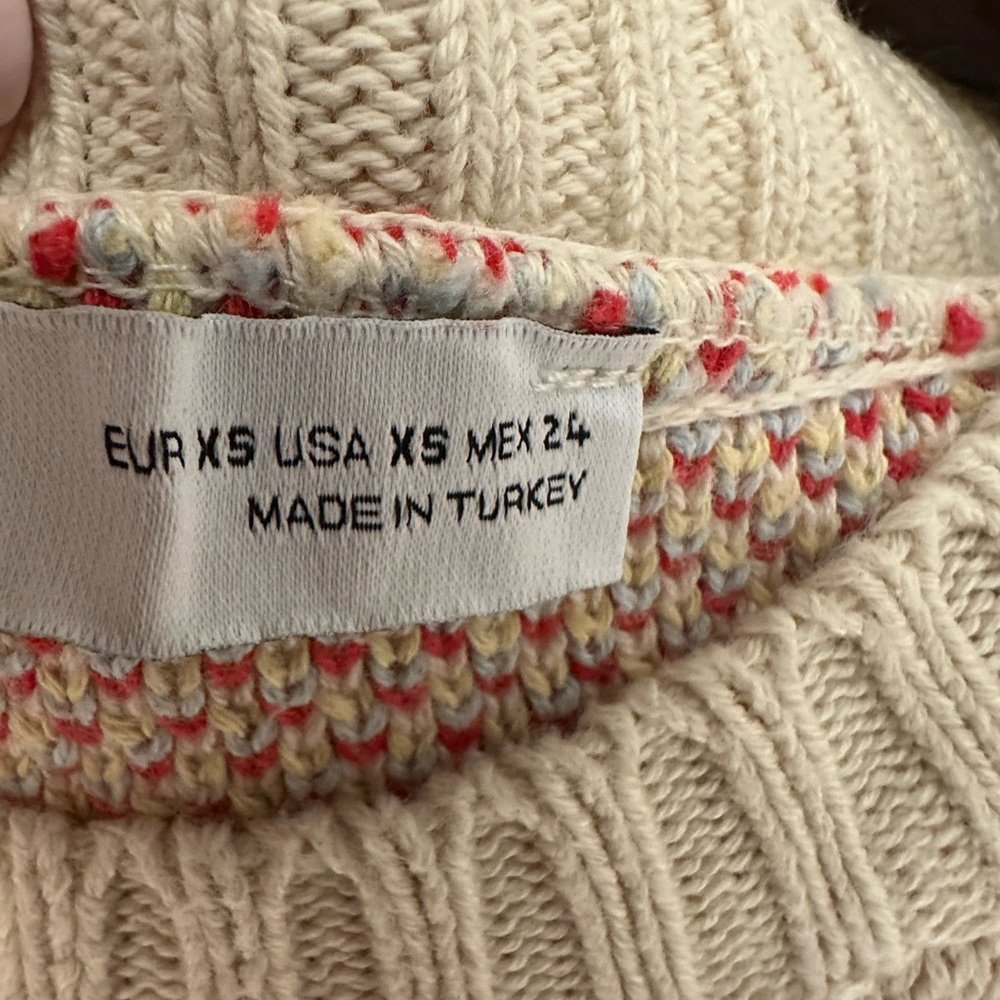Zara Cream Cowl Neck Sweater with Elegant Knit Design